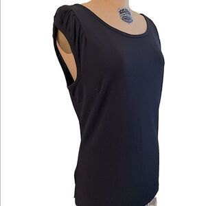 Black sleeveless blouse